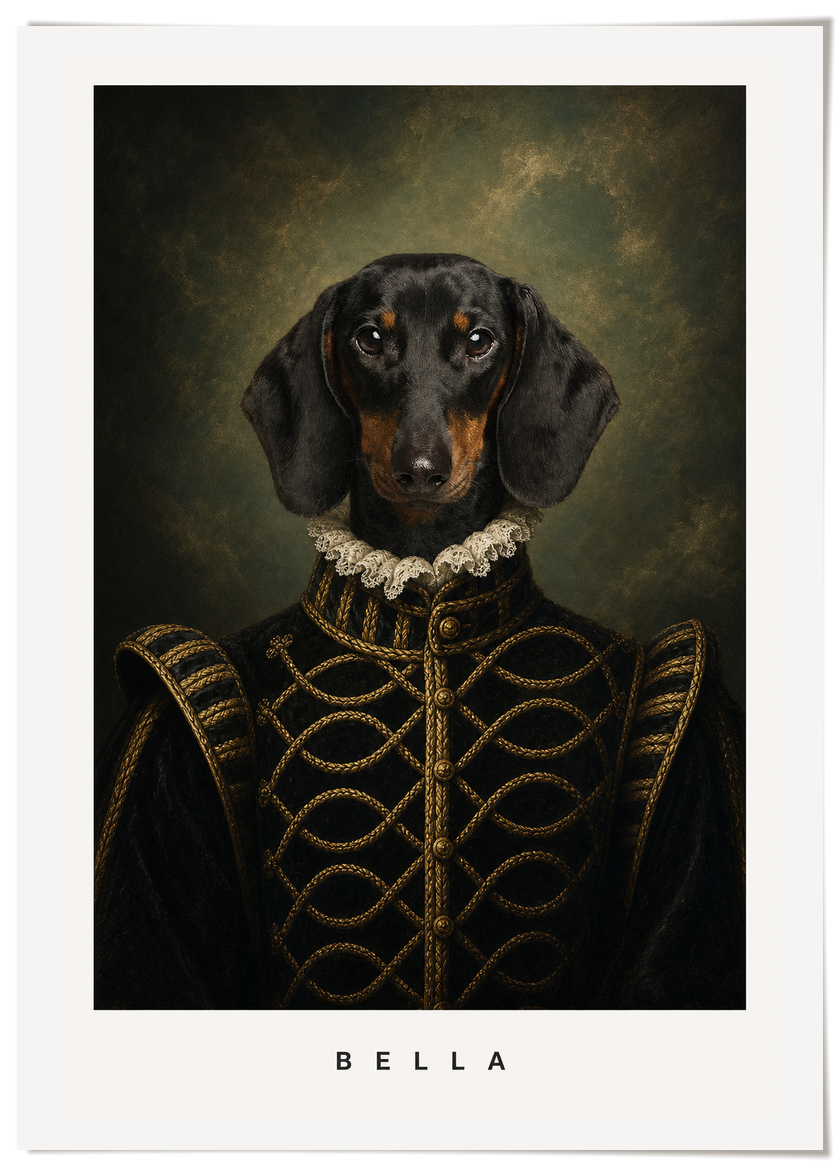 pdp-map:dc72f4ec943e2e34:royal_portrait__the_baroness_custom_pet_portrait__bella__with-border_show-name__No_Frame_Vertical.png
