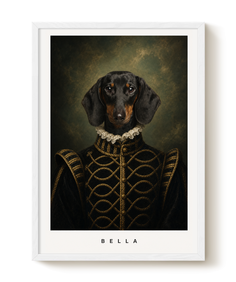 pdp-map:9a874973d1187f81:royal_portrait__the_baroness_custom_pet_portrait__bella__with-border_show-name__White_Vertical.png