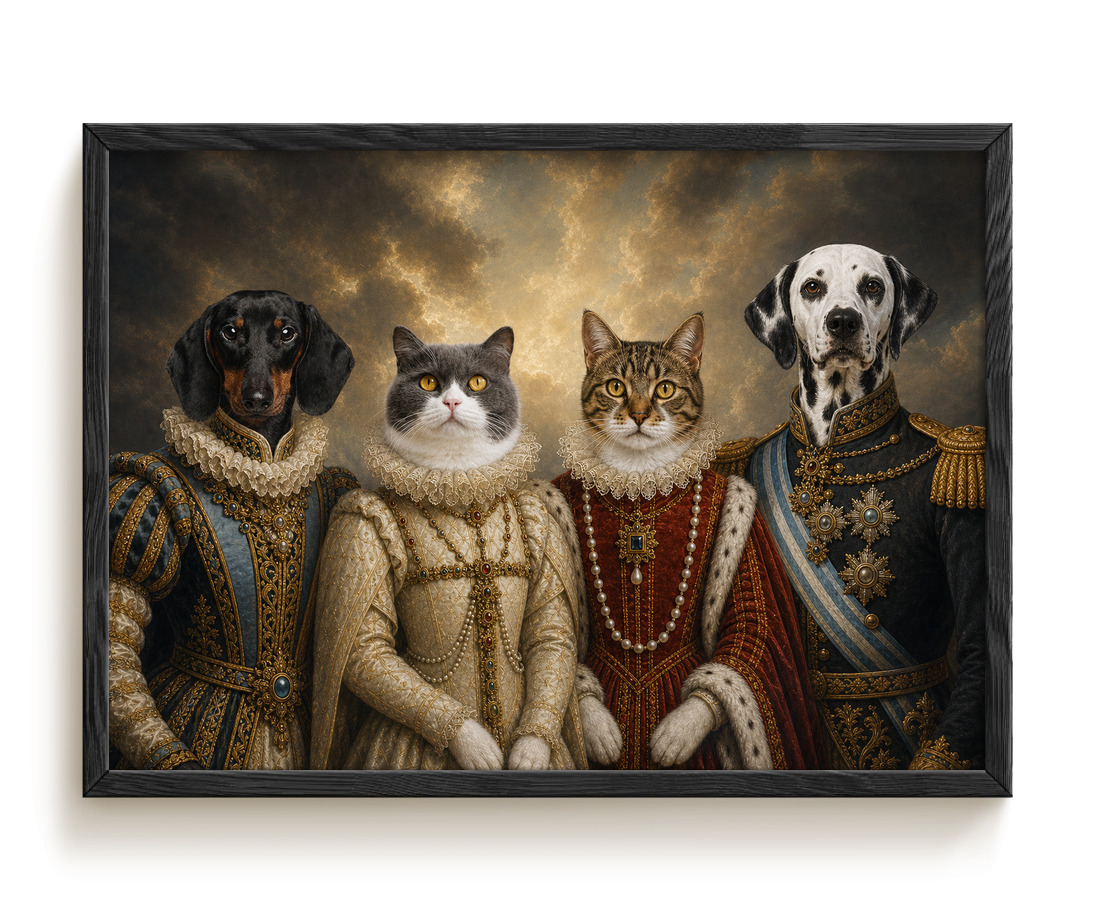 pdp-map:6b7fc6ffa751844f:royal_portrait__the_royal_court_custom_pet_portrait__bella-coco-hazel-pongo__without-border_hide-name__Black_Horizontal.png