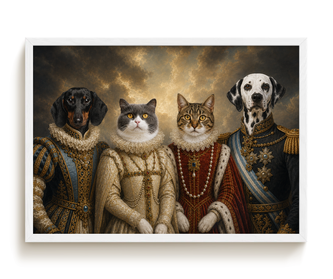 pdp-map:5d8d2ac699e957ed:royal_portrait__the_royal_court_custom_pet_portrait__bella-coco-hazel-pongo__without-border_hide-name__White_Horizontal.png