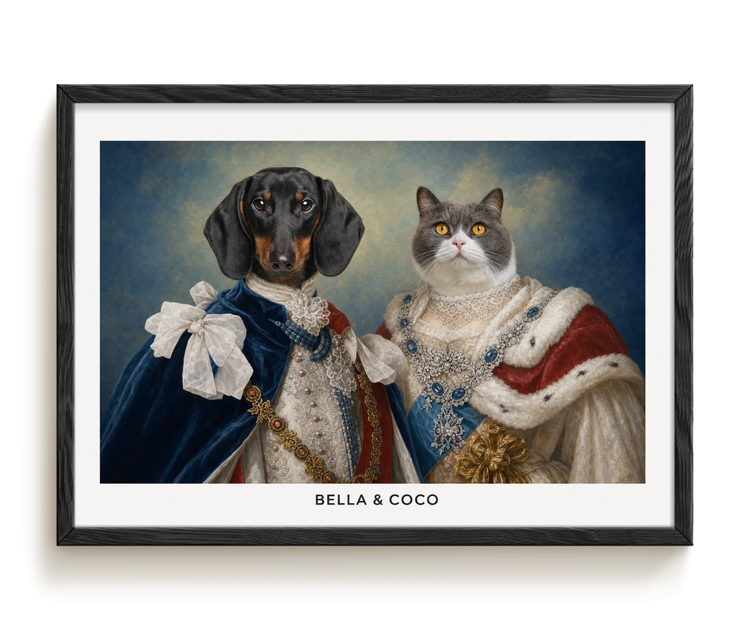 pdp-map:cafc87d868ce26fc:royal_portrait__their_majesties_custom_pet_portraits__bella-coco__with-border_show-name__Black_Horizontal.png